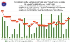 Cả nước ghi nhận 4.892 ca mắc COVID-19 mới trong ngày 28/10