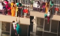 Bắt con trai đánh đu ngoài ban công tầng 10 chỉ vì quần áo rơi, người mẹ nhận chỉ trích dữ dội