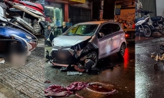 Ô tô lao nhanh gây tai nạn liên hoàn, nhiều người bị thương