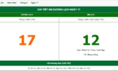 Xem lịch âm hôm nay 17/6/2024 - Âm lịch hôm nay 17/6 chuẩn nhất