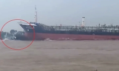 CSGT An Giang thông tin vụ tàu hàng tông phà trên sông Vàm Nao
