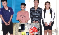 Bắt quả tang 4 thanh niên sử dụng trái phép ma túy và cỏ Mỹ