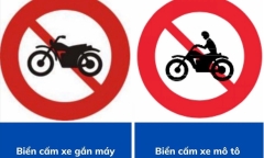 Biển báo cấm xe gắn máy trông thế nào? Khác gì với biển cấm xe máy?