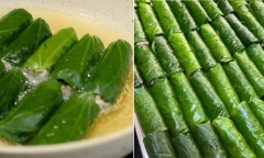 Khi làm chả cuốn lá lốt nên chọn cuốn mặt gân hay mặt láng sẽ ngon nhất?