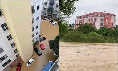 Nước sông Cầu dâng cao báo động, người dân Thái Nguyên thâu đêm chạy lũ