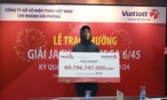 Nam công nhân may mắn trúng độc đắc Vietlott gần 70 tỷ đồng