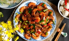 Tôm rang thịt - món ăn