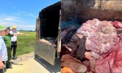 Phát hiện hơn 1 tấn nội tạng hôi thối, không rõ nguồn góc trên xe tải ở Hà Tĩnh