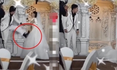 Đang làm đám cưới, chú rể bất ngờ đạp thẳng cô dâu ngã xuống đất nguyên nhân sau đó khiến ai cũng ngỡ ngàng