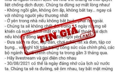Xuất hiện thông tin giả mạo chỉ đạo chống dịch của Phó thủ tướng Vũ Đức Đam