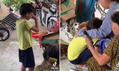 Clip: Cậu bé lớp 6 đau đớn khóc nghẹn khi nghe cuộc điện thoại cuối cùng từ cha