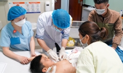 Bé trai 7 tuổi bị chó cắn tới tấp khi đi chúc Tết 