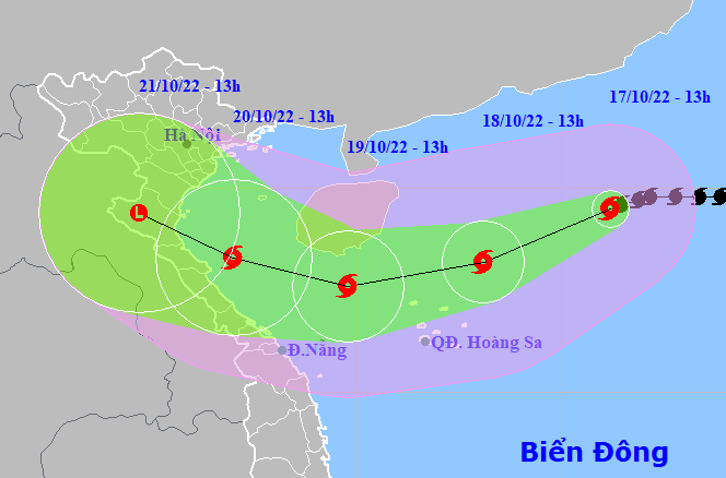 Bão số 6 di chuyển nhanh hướng vào các tỉnh Trung bộ