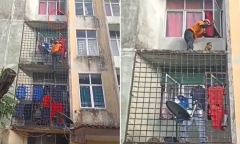 Clip: Nghẹt thở khoảnh khắc giải cứu bé trai ngồi chênh vênh trên bệ cửa sổ tầng 4