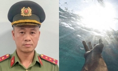 Đại úy công an dũng cảm lao xuống hồ, cứu cháu bé 8 tuổi bị đuối nước