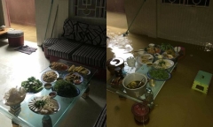 Chuyện bi hài ngày bão: Nước lũ ngập mâm cơm, cả làng dùng ké điện nhà hàng xóm