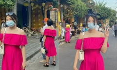 Mặc váy hồng để thật nổi bật ở Hội An, cô gái không ngờ lại