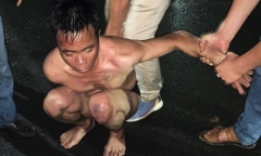 Bị truy bắt, Cầm Văn Bun nhảy xuống hồ trốn công an