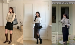 Kiểu kết hợp chân váy với boots không bị xấu dáng