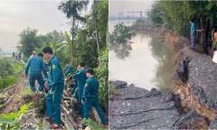 Khoảng 100m đê sông Sài Gòn bị sạt lở, TP.HCM di dời khẩn cấp 4 hộ dân
