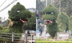 Tạo hình rồng ở Nghệ An gây tranh cãi: Cư dân mạng ví von “giống sâu xanh”