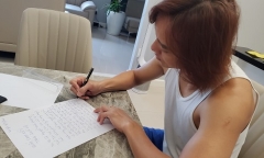 Chồng Việt Hương viết giấy