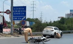TP.HCM: Dựng hiện trường vụ ô tô gây tai nạn, rồi bỏ chạy