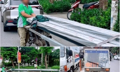 CSGT Hà Nội mạnh tay xử lý xe tự chế, xe chở hàng cồng kềnh 
