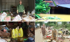 Nghệ An: Người dân thị trấn Tân Lạc thất thần nhìn nhà cửa tan hoang sau trận lũ