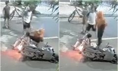 Clip: Tông vào bé gái trượt patin giữa đường, nam thanh niên bị hành hung
