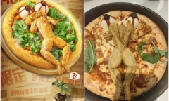 Một hãng pizza ra mắt nhân “ếch nguyên con” gây bão mạng xã hội