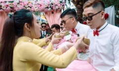 Đám hỏi ở Bến Tre, nhà gái thách nhà trai uống hết 100 quả dừa