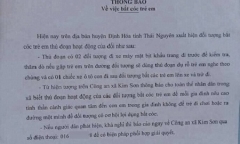 Trưởng công an xã ký thông báo 