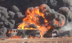 Xe quân sự trúng bom tại Syria, 4 quân nhân Nga thiệt mạng
