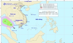 Xuất hiện áp thấp nhiệt đới trên vịnh Thái Lan