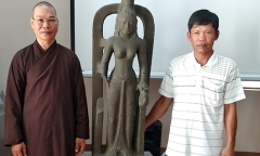 Phát hiện tượng nữ thần cổ trị giá 7,5 tỷ đồng trên sông Cổ Chiên