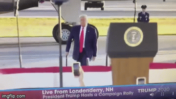Ông Trump gây xôn xao về sức khỏe vì suýt ngã khi vận động tranh cử