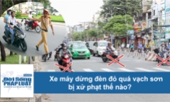 Video: Xe máy dừng đèn đỏ quá vạch sơn bị xử phạt thế nào? 