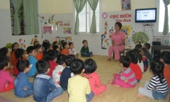 Chú trọng chất lượng bữa ăn cho trẻ trong Trường Mầm non Lê Mao