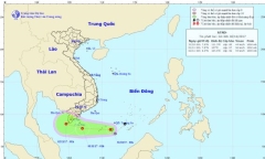 Áp thấp nhiệt đới giật cấp 8 trên Biển Đông