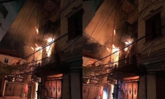 Lửa thiêu rụi nhà 4 tầng ở Hà Nội, 2 người bị thương