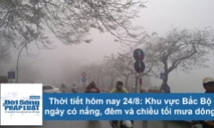 Dự báo thời tiết hôm nay 24/8: Hà Nội nắng nóng 34 độ C, chiều tối mưa dông