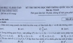 Đáp án, đề thi môn Toán mã đề 122 THPT quốc gia 2018