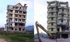 Phá hủy tòa nhà 7 tầng của trùm ma túy Tàng 