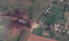 MH17: Hình ảnh vệ tinh hiện trường vụ rơi máy bay Malaysia