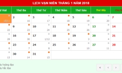 Lịch nghỉ Tết dương lịch 2018