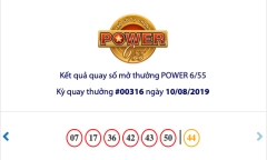 Kết quả xổ số Vietlott ngày 10/8/2019: 5 người tuột mất Jackpot hơn 42 tỷ đồng