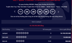 Kết quả xổ số Vietlott hôm nay 6/5/2018: Jackpot hơn 18 tỷ ở lại với Vietlott