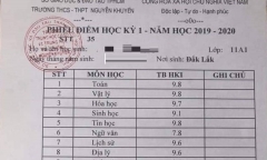 Choáng toàn tập với bảng điểm “siêu nhân” toàn điểm 9,10 của nữ sinh lớp 11