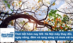 Dự báo thời tiết hôm nay 9/8: Hà Nội ngày nắng nóng, mưa rào về đêm